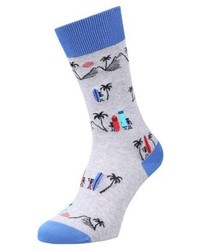 graue bedruckte Socken von Jimmy Lion