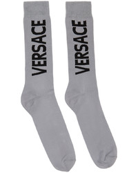 graue bedruckte Socken von Versace
