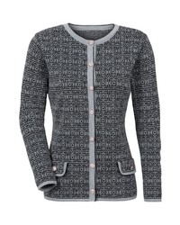 graue bedruckte Strickjacke von Classic