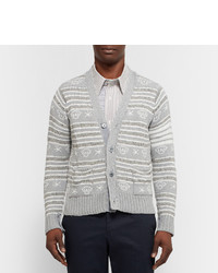 graue bedruckte Strickjacke von Thom Browne