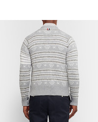 graue bedruckte Strickjacke von Thom Browne