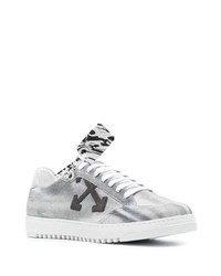 graue bedruckte Wildleder niedrige Sneakers von Off-White