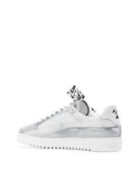 graue bedruckte Wildleder niedrige Sneakers von Off-White