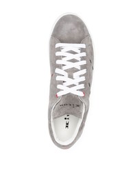 graue bedruckte Wildleder niedrige Sneakers von Kiton