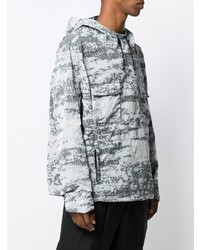 graue bedruckte Windjacke von Stone Island Shadow Project