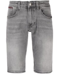 graue bestickte Jeansshorts