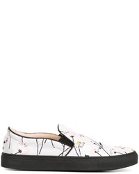 graue bestickte Slip-On Sneakers aus Segeltuch von Giambattista Valli