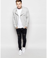 graue Bikerjacke von Asos