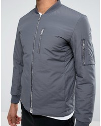 graue Bomberjacke von Selected