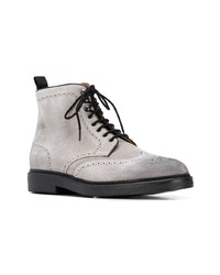 graue Brogue Stiefel aus Wildleder von Doucal's