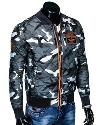 graue Camouflage Bomberjacke von OMBRE