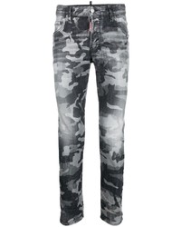 graue Camouflage enge Jeans