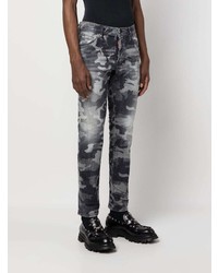 graue Camouflage enge Jeans von DSQUARED2