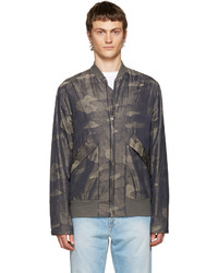 graue Camouflage Nylon Bomberjacke