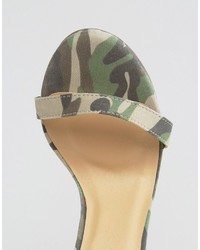 graue Camouflage Sandaletten von Missguided