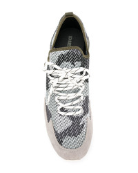 graue Camouflage Segeltuch niedrige Sneakers von Diesel