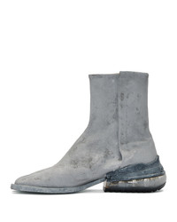 graue Chelsea Boots aus Leder von Maison Margiela