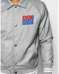 graue Collegejacke von New Era