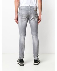 graue enge Jeans mit Destroyed-Effekten von DSQUARED2