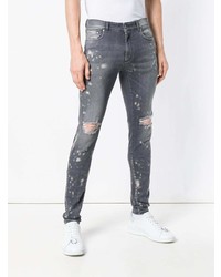 graue enge Jeans mit Destroyed-Effekten von Represent