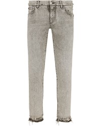 graue enge Jeans mit Destroyed-Effekten von Dolce & Gabbana