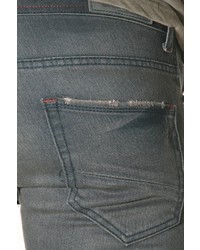 graue enge Jeans mit Destroyed-Effekten von EX-PENT