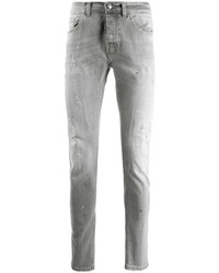 graue enge Jeans mit Destroyed-Effekten von Frankie Morello
