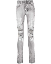 graue enge Jeans mit Destroyed-Effekten von Ksubi