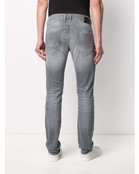 graue enge Jeans mit Destroyed-Effekten von Diesel