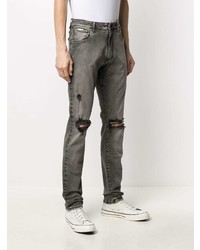 graue enge Jeans mit Destroyed-Effekten von Represent