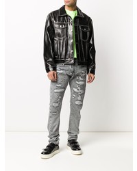 graue enge Jeans mit Destroyed-Effekten von Philipp Plein