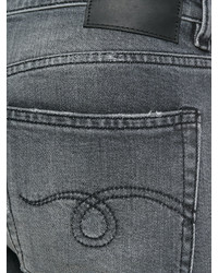 graue enge Jeans mit Destroyed-Effekten von R 13