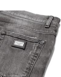 graue enge Jeans mit Destroyed-Effekten von Dolce & Gabbana