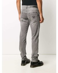 graue enge Jeans mit Destroyed-Effekten von Philipp Plein