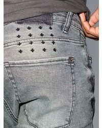 graue enge Jeans mit Destroyed-Effekten von Ksubi