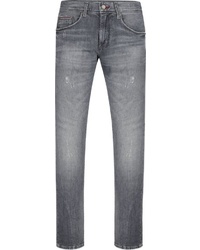 graue enge Jeans mit Destroyed-Effekten von Tommy Hilfiger