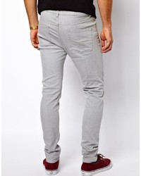 graue enge Jeans von Asos