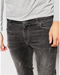 graue enge Jeans von Asos