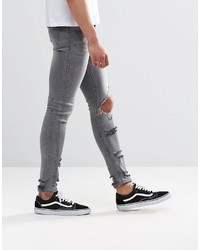 graue enge Jeans von Asos