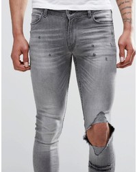 graue enge Jeans von Asos