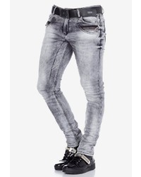 graue enge Jeans von Cipo & Baxx