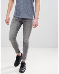 graue enge Jeans von Hoxton Denim