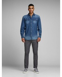 graue enge Jeans von Jack & Jones