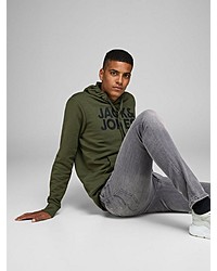 graue enge Jeans von Jack & Jones