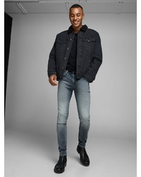 graue enge Jeans von Jack & Jones