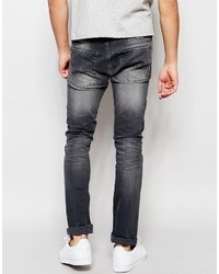 graue enge Jeans von Jack and Jones