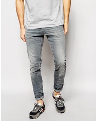 graue enge Jeans von Replay