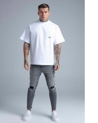 graue enge Jeans von Siksilk