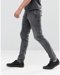graue enge Jeans von Weekday