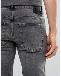 graue enge Jeans von Weekday